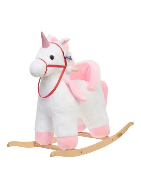 Качалка &laquo;Единорог&raquo;, со спинкой, белая