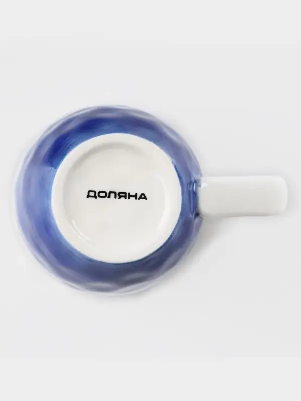 Кружка Доляна &laquo;Космос&raquo;, 400 мл, фарфор, белая, синяя