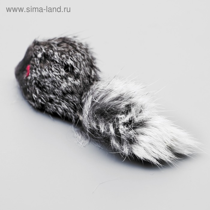 Мышь из натурального меха, 5 см, серая Мышь из натурального меха, 5 см, серая
