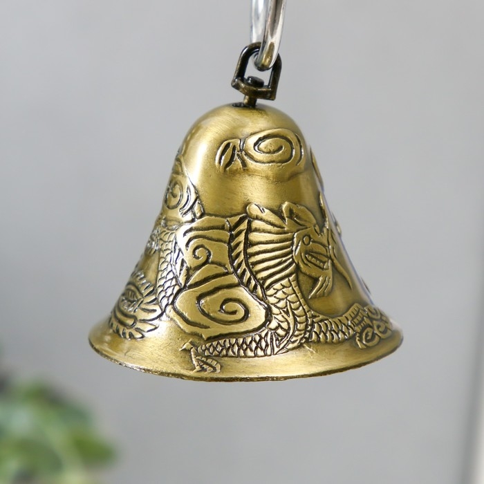 Колокольчик бронза  Колокольчик бронза "Дракон и Феникс" d=6 см