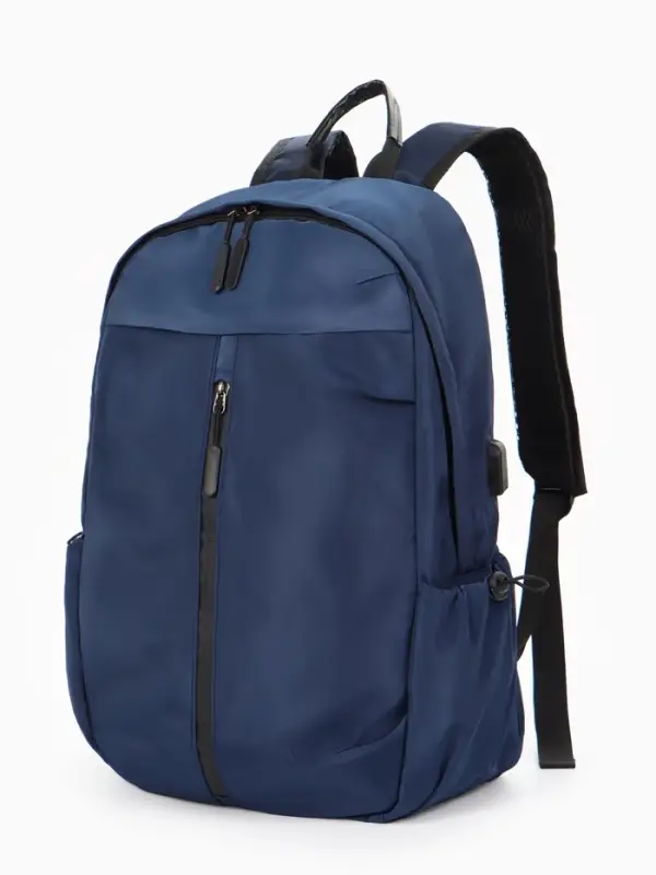 Рюкзак 30*15*45 см, 1 отд 3н/карм, USB,  Однотон, синий