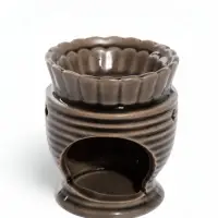 Аромалампа для эфирных масел &laquo;Соцветие&raquo;, керамика, т. серая, 7.7&times;7.7&times;8 см