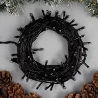 Гирлянда &laquo;Нить&raquo; 10 м, IP20, тёмная нить, 100 LED, 8 режимов, 220 В, свечение синее