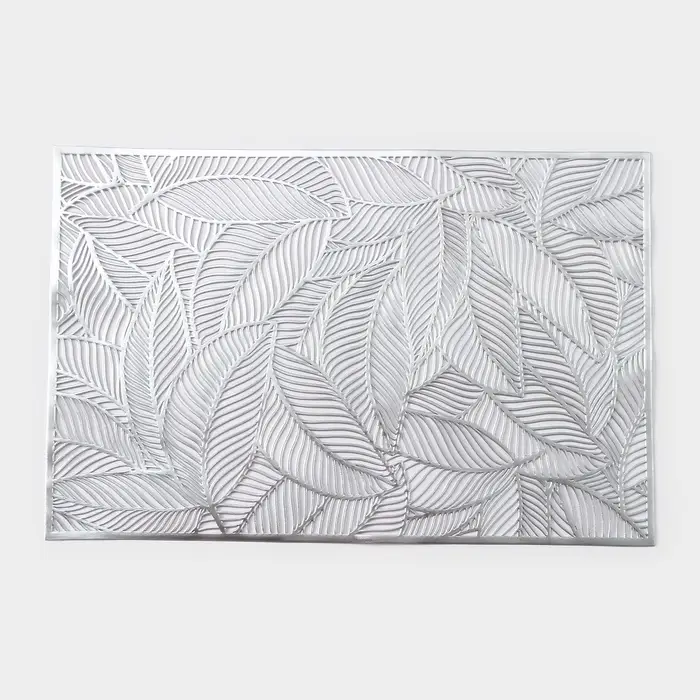 Салфетка сервировочная на стол Доляна &laquo;Листопад&raquo;, 45&times;30 см, серебряная