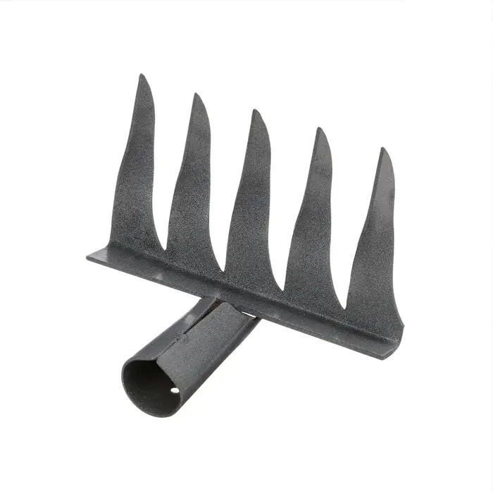 Грабли прямые, витой зуб, 5-6 зубцов, металл, тулейка 28 мм, без черенка, МИКС