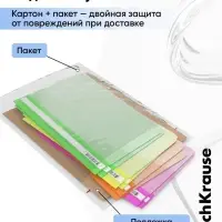 Папка-скоросшиватель А4 140 мкм, ErichKrause Fizzy Neon, микс неон, прозрачный верх, до 130 листов