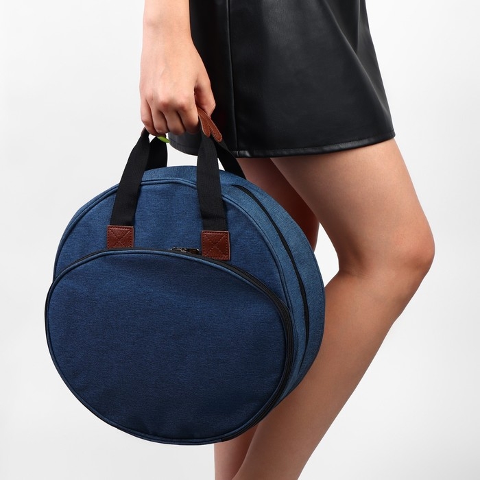 Сумка для вышивания, 2 отделения на молнии, с ручками, d = 35 × 12 см, цвет синий Сумка для вышивания, 2 отделения на молнии, с ручками, d = 35 × 12 см, цвет синий