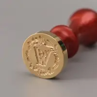 Печать для сургуча с пластиковой ручкой &laquo;Венок с буквой W&raquo;, 2.5&times;2.5&times;6.3 см