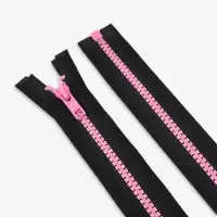 Молния &laquo;Трактор&raquo;, №5, разъёмная, замок автомат, 80 см, чёрная, розовая