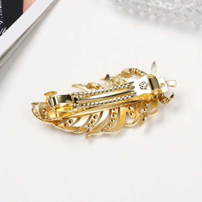 Заколка-автомат Заколка-автомат "Моник" веточка, 9 см, золото