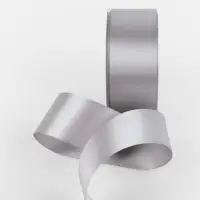 Лента атласная TEIRA, двухсторонняя, 38 мм, 25&plusmn;1 м, цвет серебряный №837