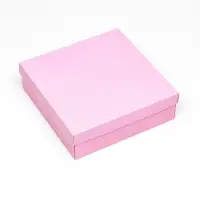 Коробка подарочная складная, упаковка, крышка - дно, розовая, 20&times;20&times;6 см