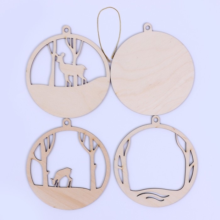 Заготовки для творчества. Деревянная ёлочная подвеска «Новый год! Олени в лесу» Заготовки для творчества. Деревянная ёлочная подвеска «Новый год! Олени в лесу»
