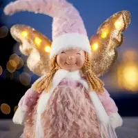 Светодиодная фигура &laquo;Кукла в розовом&raquo; 70 см, текстиль, 6 LED, от батареек AG10&times;3, свечение тёплое белое