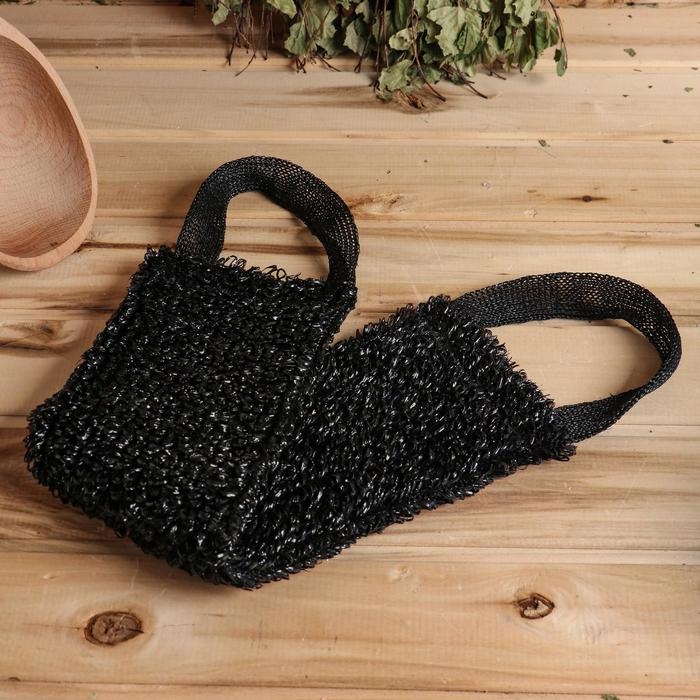 Мочалка «Мочало банное», 45×12 см, чёрная, МИКС