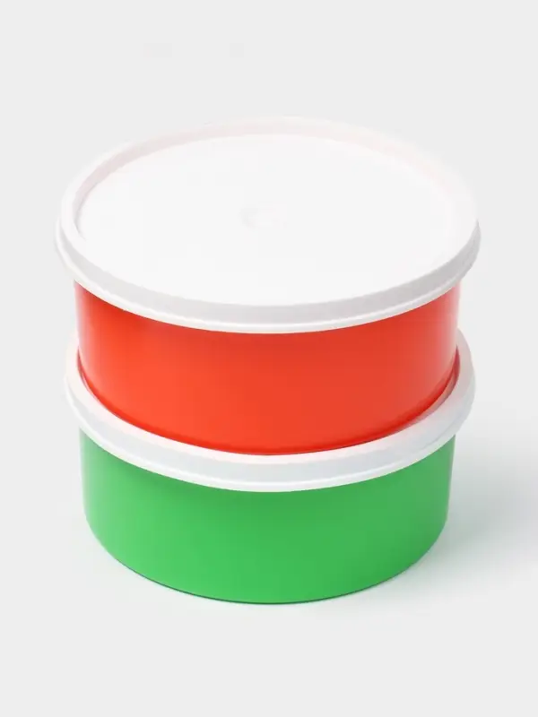 Контейнер пищевой ПластоС, 450 мл, с герметичной крышкой, d=13 см, h=6 см, пластик, МИКС Контейнер пищевой ПластоС, 450 мл, с герметичной крышкой, d=13 см, h=6 см, пластик, МИКС