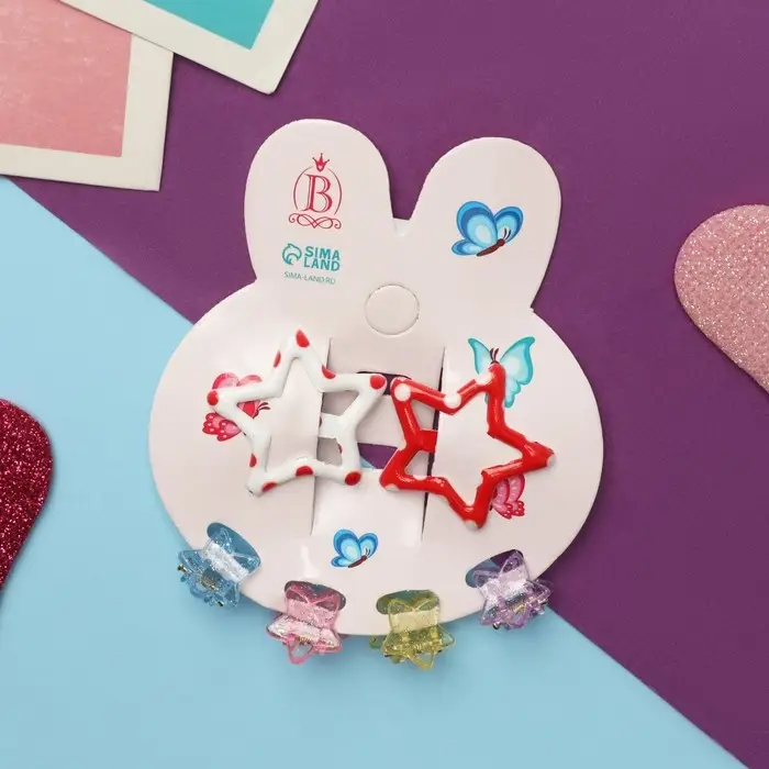 Набор для волос Набор для волос "Маленькая звездочка" (2 невидимки,4 крабика) точка