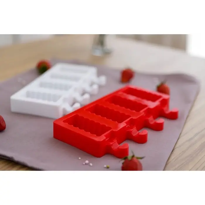 Форма для мороженого Доляна &laquo;Моника&raquo;, силикон, 19.5&times;11 см, 4 ячейки (6.7&times;3.2 см), МИКС