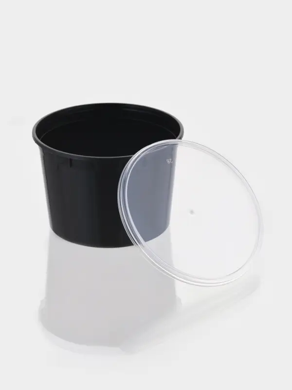 Контейнер пластиковый одноразовый &laquo;Супница&raquo;, 500 мл, 11.2 см, чёрный