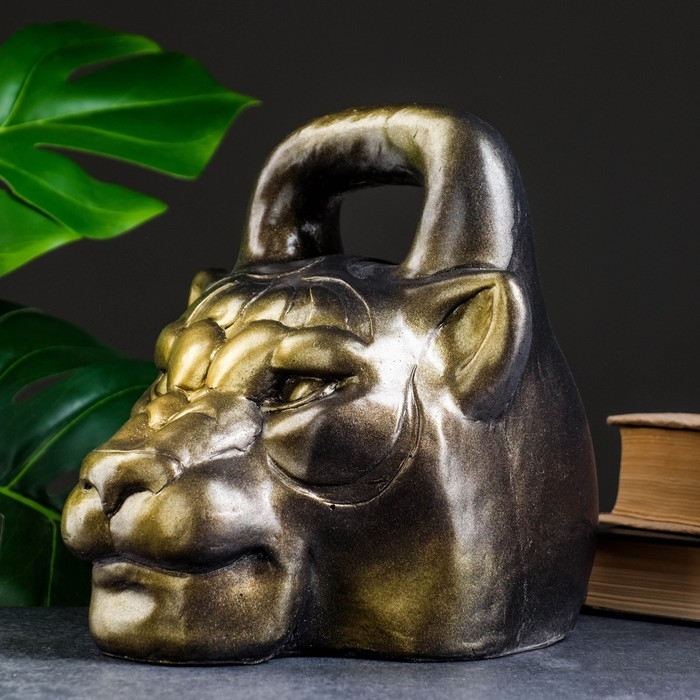 Копилка Копилка "Гиря тигр" бронза-золото 21см