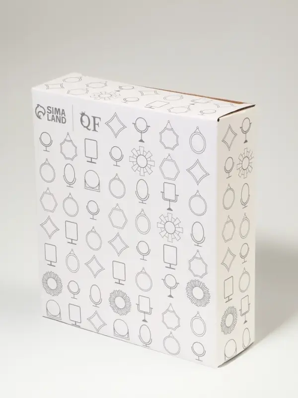 Зеркало настольное, с увеличением х2, двустороннее, 16&times;23 см, (10.5&times;14.5 см), серебристое