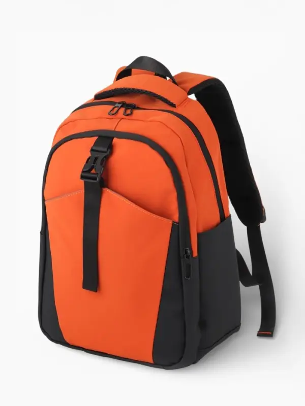 Рюкзак, 2 отделения, 3 кармана, водонепроницаемое дно, 27&times;13&times;38.5 см, оранжевый