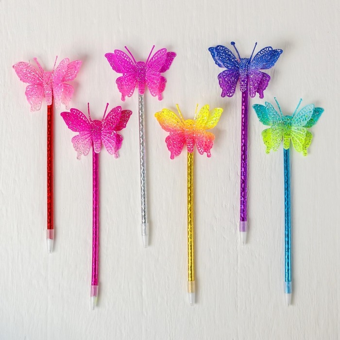 Ручка «Бабочка», цвета МИКС Ручка «Бабочка», цвета МИКС