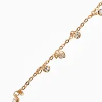 Цепочка со стразами 4 мм. L=100 см, мелкое плетение 2*1,8 мм, цвет золото