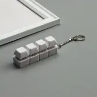 Брелок - антистресс для ключей на карабине &laquo;Клавиши кейкап&raquo;, белый, 7.6&times;2&times;2.7 см