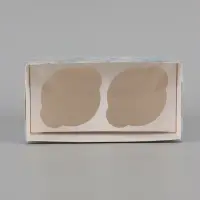 Коробка для капкейка, кондитерская упаковка, 2 ячейки &laquo;Ромашки&raquo;, 16&times;8&times;10 см