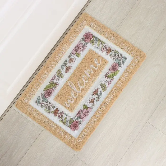 Коврик придверный Доляна &laquo;Цветы&raquo;, ПВХ, 40&times;60 см