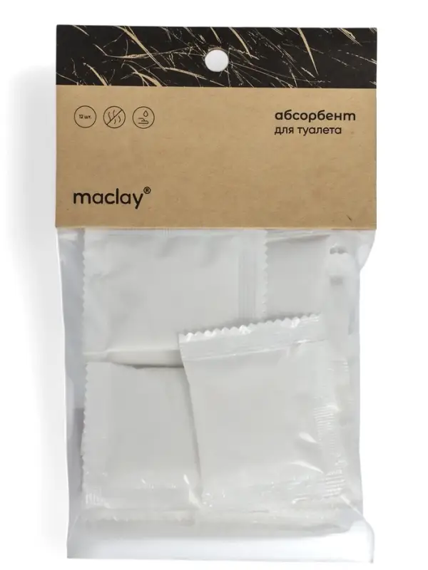 Абсорбент для туалета, 12 пакетов