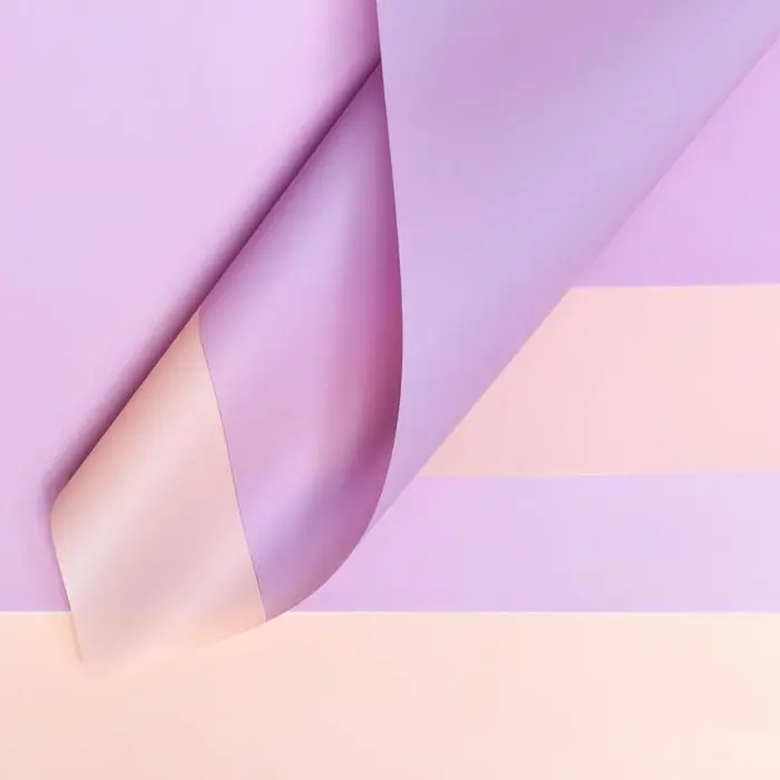 Пленка матовая для цветов и флористики, 58×58 см, пудра+сиреневый Пленка матовая для цветов и флористики, 58×58 см, пудра+сиреневый
