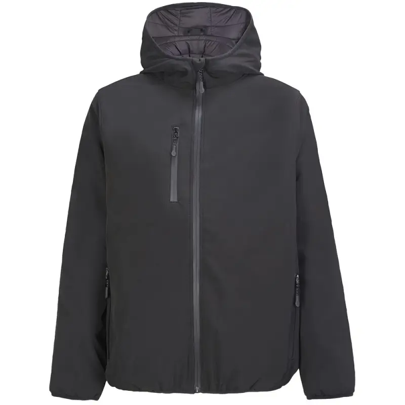 Куртка софтшелл с капюшоном мужская Falcon Men, черная, размер XXL Куртка софтшелл с капюшоном мужская Falcon Men, черная, размер XXL