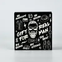 Коробка подарочная складная, упаковка, &laquo;Gift for real man&raquo;, 14&times;14&times;8 см