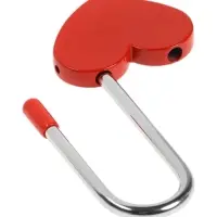 Замок навесной ТУНДРА Сердечко, сувенирный, цвет красный