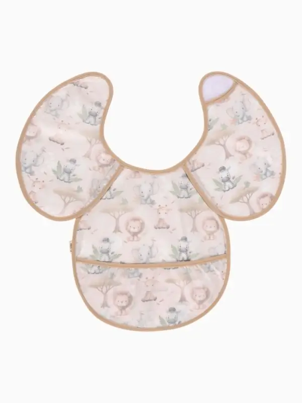 Нагрудник для кормления непромокаемый с карманом &laquo;Саванна&raquo;, M&B