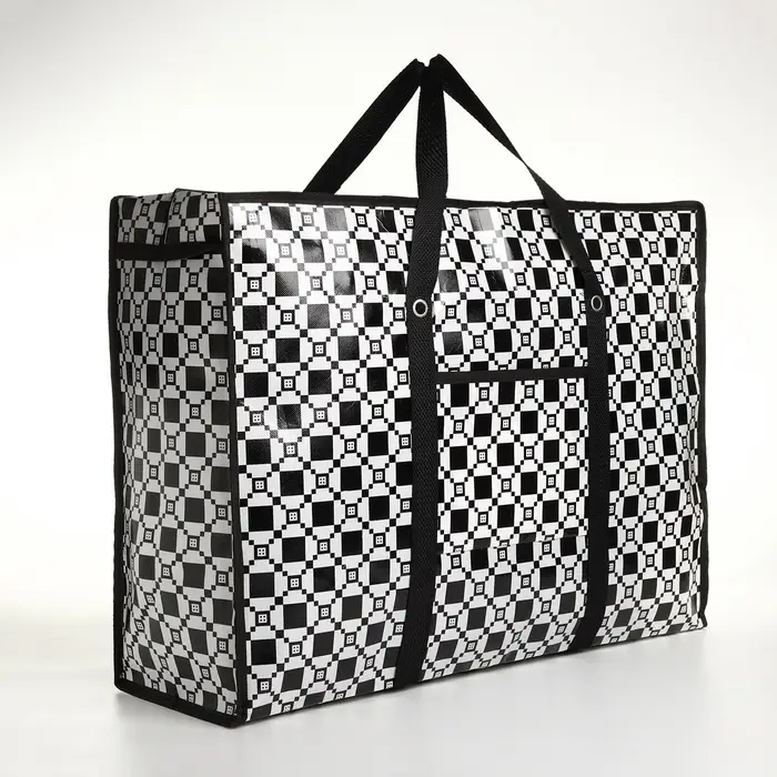 Сумка хозяйственная на молнии, 54 л, 60&times;20&times;45 см, чёрная