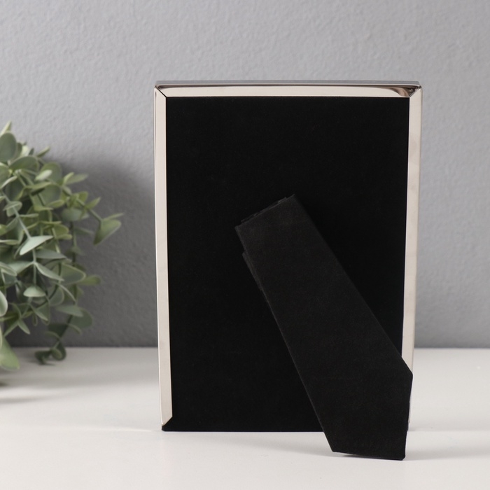 Фоторамка металл на 1 фото 13х18 см "Спиральное плетение" серебро 13,5х1,5х18,5 см