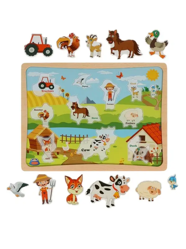 Пазлы для малышей Пазлы для малышей "Ферма" цветные липучки
