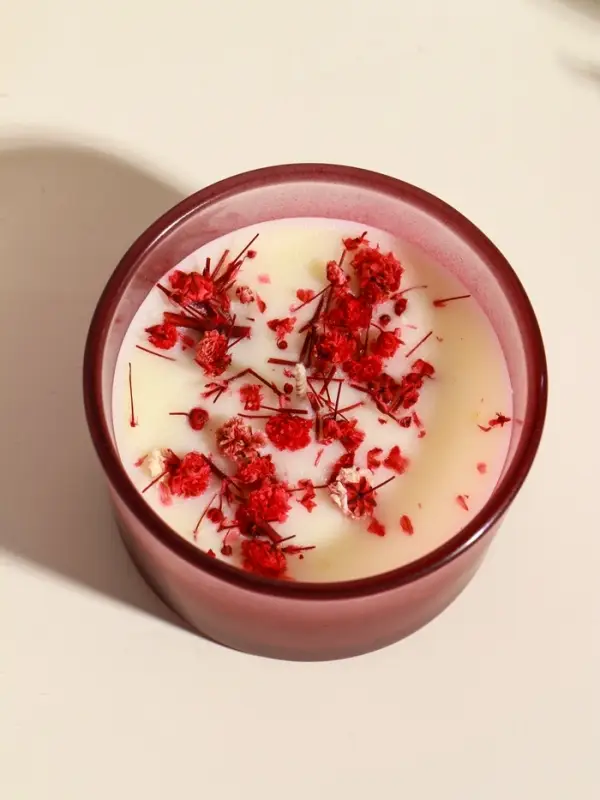 Свеча ароматическая в стакане Свеча ароматическая в стакане "Aroma botanical" сухоцветы красные, роза 7,5х7,5х5 см