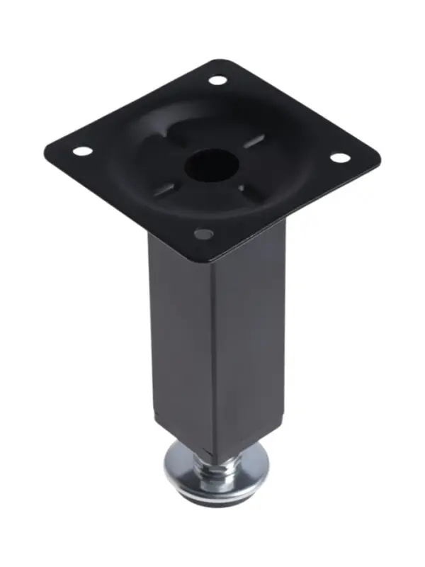 Опора квадратная OKV001BL ТУНДРА, d=25&times;25 мм, H=100 мм, чёрная