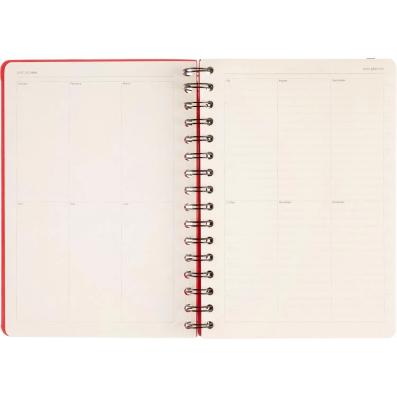 Ежедневник недатированный А5 PRAGMATIC на гребне, красный, 128л 3-748/05