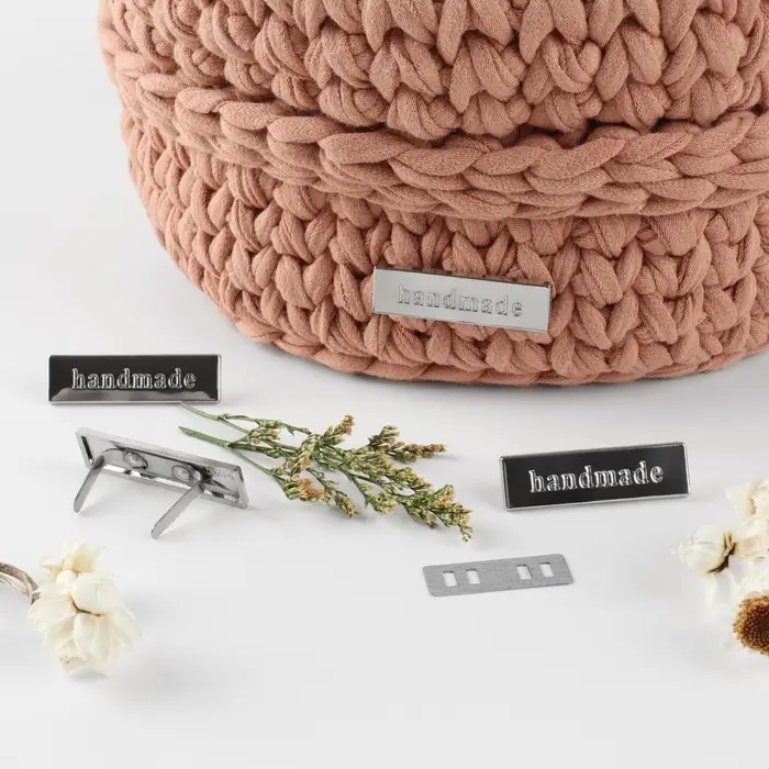 Декоративные элементы на прокол &laquo;Hand made&raquo;, 3.5&times;1 см, 10 шт., цвет серебряный