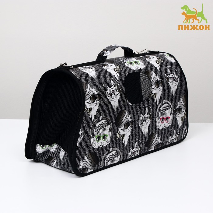 Сумка - переноска для животных  Сумка - переноска для животных "Зимние коты", размер L, 53 х 21 х 29 см