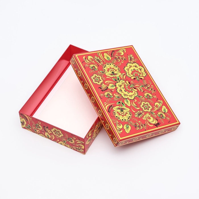 Коробка картонная без окна Коробка картонная без окна "Роспись", 21 х 15 х 7 см набор 5 шт