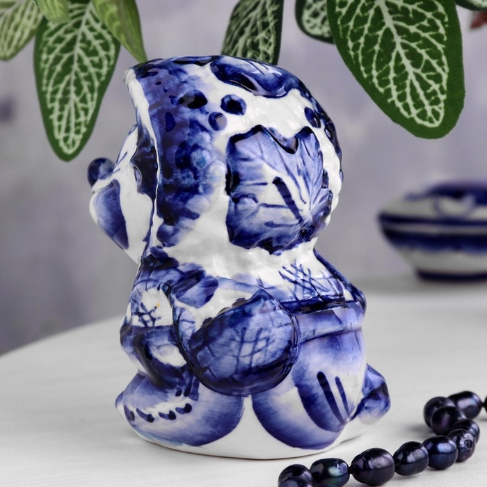 Сувенир гжель «Ежик Озорник», бело-синий,керамика, микс, Сувенир гжель «Ежик Озорник», бело-синий,керамика, микс,