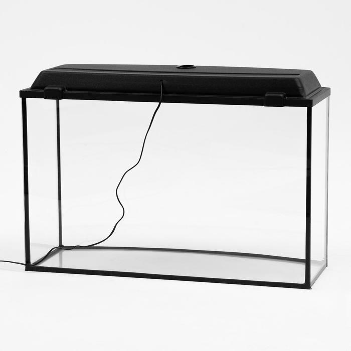 Аквариум Аквариум "Телевизор" с крышкой, 120 литров, 80 х 32,5 х 50/55 см, чёрный