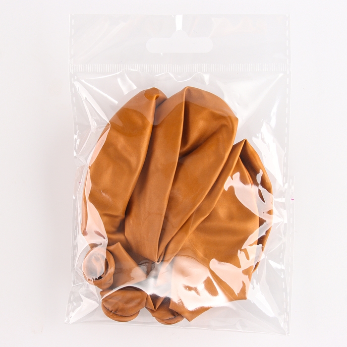 Шар латексный 12 Шар латексный 12" Хром Сатин, янтарный, набор 5 шт.