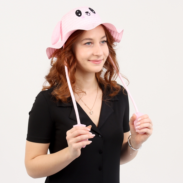 Панама Панама "Милый зайка", уши поднимаются р-р 52-54 цвет розовый